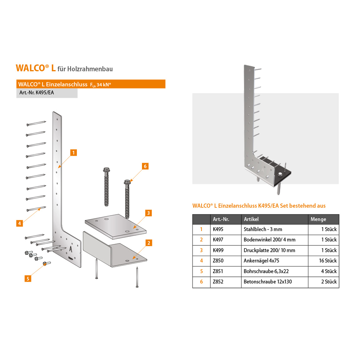 WALCO® L and T wallfloor anchors Knapp Connectors