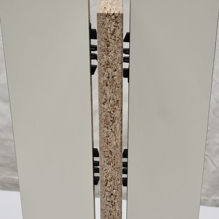 Fertig verbundene Möbelbauteile mit FIYU FAST Möbelverbindern mit oder ohne Klebstoff