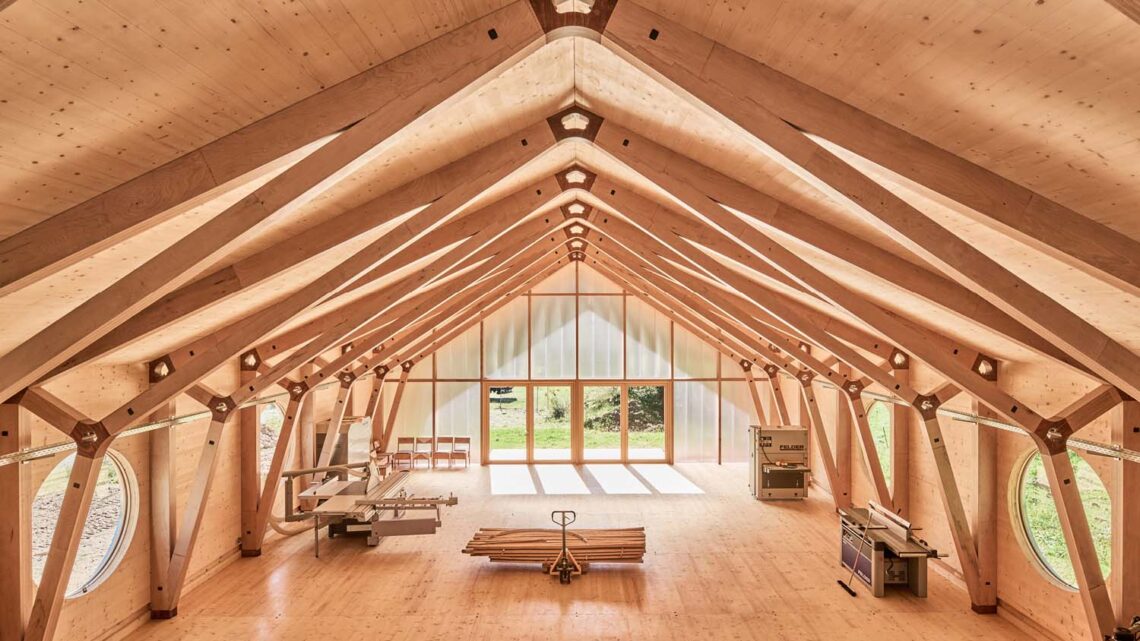 Nachhaltiger Holzbau Innenraum TU Kaiserslautern – Architektur von Andreas Labes Berlin mit KNAPP Verbindungssystemen