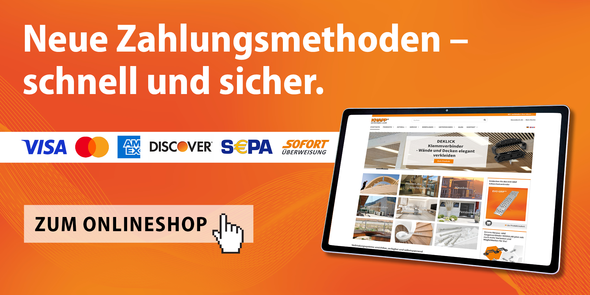 Neue Zahlungsmethoden im KNAPP Onlineshop – Kreditkarte und SEPA-Überweisung