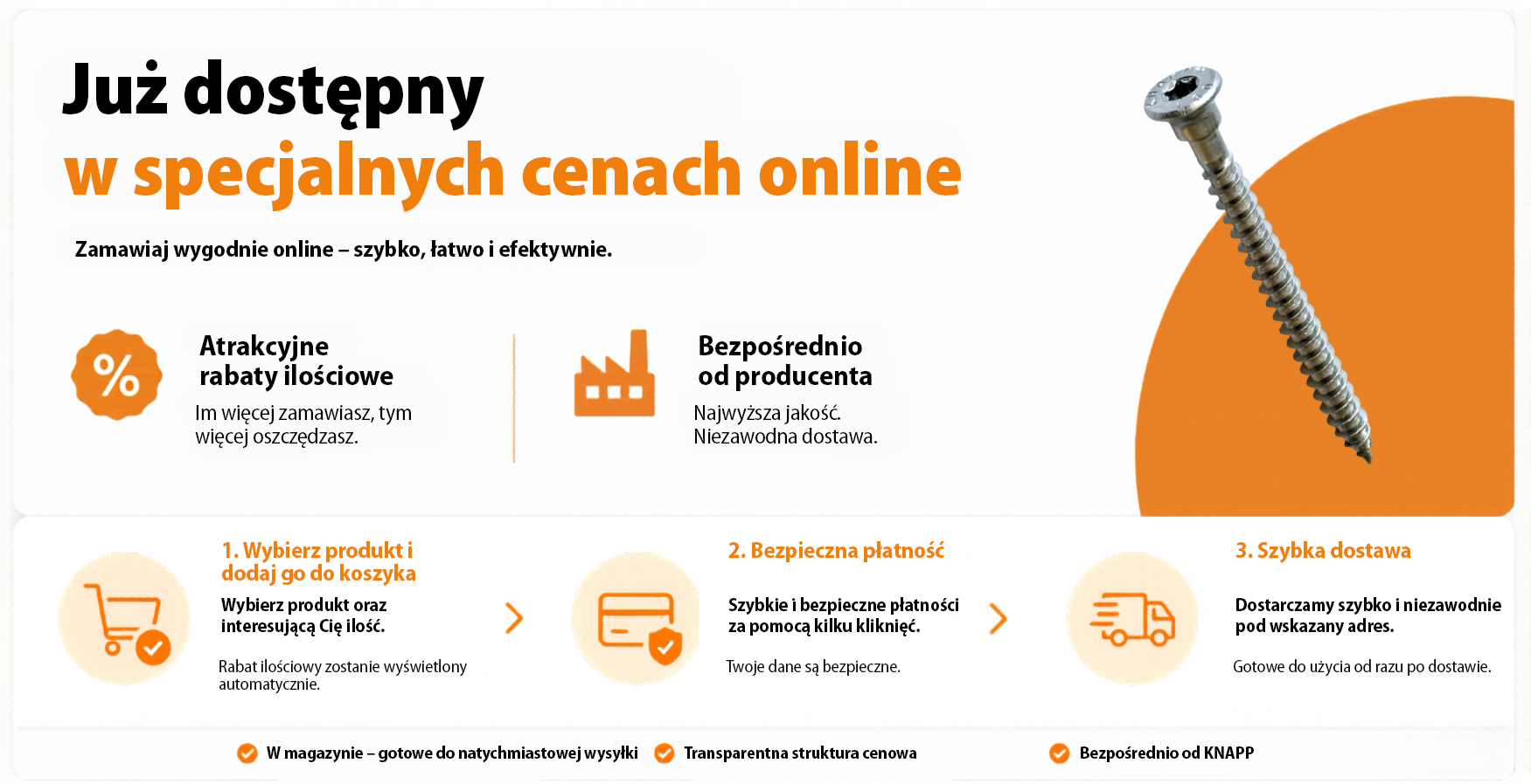 Wkręt ze stali nierdzewnej A2 5x60 mm do konstrukcji drewnianych i budowy tarasów