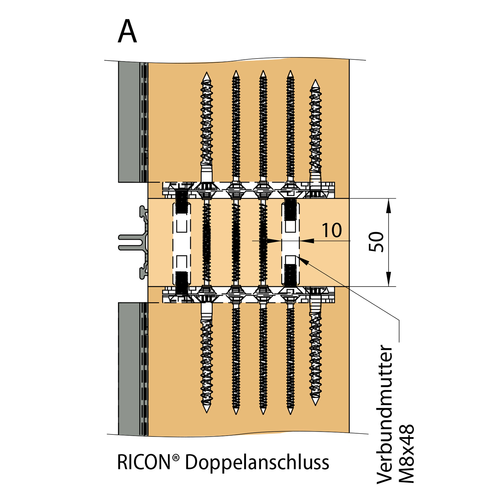 RICON® Stahl verzinkt Einzelanschluss (EA) - Knapp Verbinder